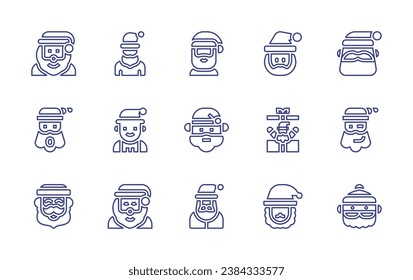Santa line icon set. Editable stroke. Vector illustration. Containing santa claus, santa, christmas, man.