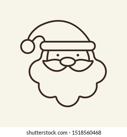 Santa line icon. Winter, New Year, holiday. Christmas concept. Vector illustration can be used for topics like winter holidays, entertainment, Christmas