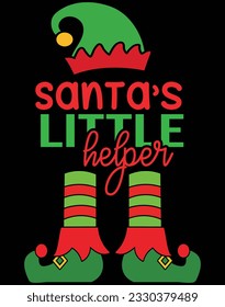 Santa little helper EPS file for cutting machine. You can edit and print this vector art with EPS editor.