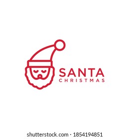 diseño del logo de santa simple vector moderno
