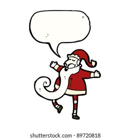 santa with long beard and speech bubble
