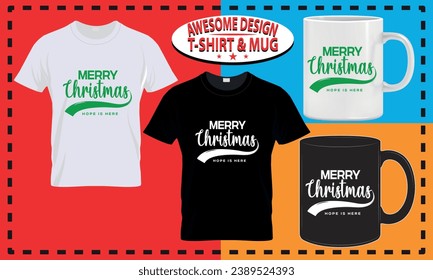 Santa loves christmas day t-shirt and mug design, happy christmas typography  custom, vector best for print design.