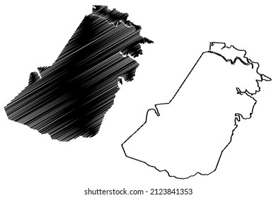 Santa Luzia do Norte municipality (Alagoas state, Municipalities of Brazil, Federative Republic of Brazil) map vector illustration, scribble sketch Santa Luzia do Norte map