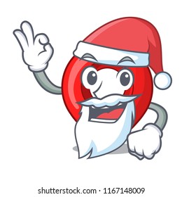 Santa map marker navigation pin mascot cartoon