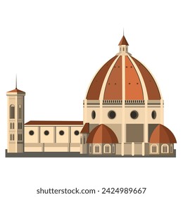 Santa Maria del Fiore in Florence.  italy. Italian famous touristic monument vector illustration. svg