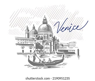 Santa Maria della Salute church in Venice. Grand Canal. Italy.