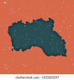 Santa Maria Island vintage map. Grunge map with distressed texture. Santa Maria Island poster. Vector illustration.