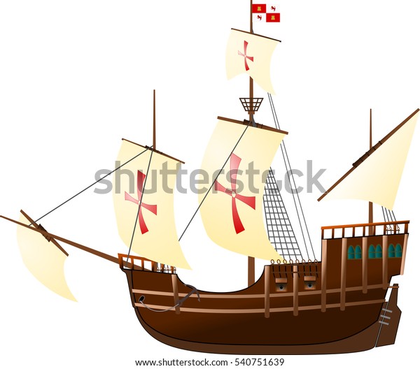 Santa Maria Vector Illustration Flagship Christopher Stock Vector 