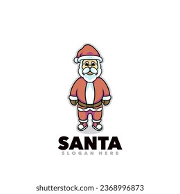 Santa mascot cartoon design logo