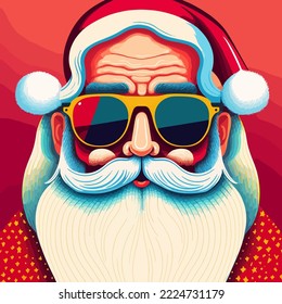 Santa mascot cartoon style. Secret Santa Christmas illustration with Santa Claus. vector illustration of cute Santa mascot or character mascot logo