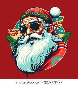 Santa mascot cartoon style. Secret Santa Christmas illustration with Santa Claus. vector illustration of cute Santa mascot or character mascot logo