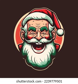 Santa mascot cartoon style. Secret Santa Christmas illustration with Santa Claus. vector illustration of cute Santa mascot or character mascot logo