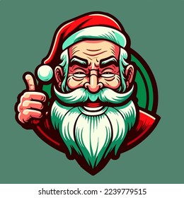 Santa mascot cartoon style. Secret Santa Christmas illustration with Santa Claus. vector illustration of cute Santa mascot or character mascot logo