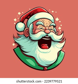 Santa mascot cartoon style. Secret Santa Christmas illustration with Santa Claus. vector illustration of cute Santa mascot or character mascot logo