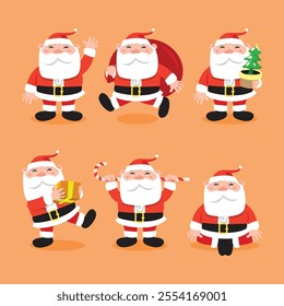 Santa mascot design. Santa vector pack.