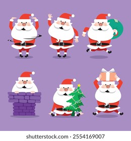 Santa mascot design. Santa vector pack.