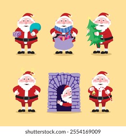 Santa mascot design. Santa vector pack.