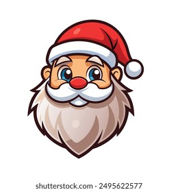 Santa mascot head icon , white background