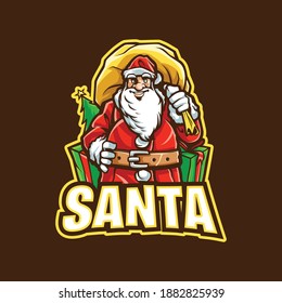 Santa Mascot logo for eSport and sport