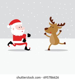 Santa meet with a deer