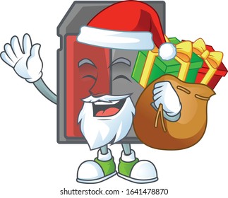 Santa memory card Cartoon design having a sack of gifts