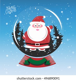 Santa. Merry Christmas. Vector Illustration