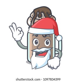 Santa milkshake mascot cartoon style