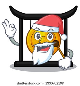 Santa minuatur golden gong in cartoon shape