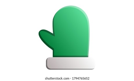 Santa mitten vector sketch icon isolated on background. Hand drawn icon.