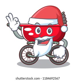 Santa modern baby stroller isolated against mascot