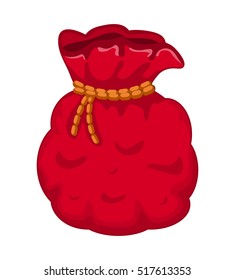 santa money bag, sack vector symbol icon design. Beautiful illustration isolated on white background