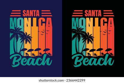 Santa monica beach, Summer t-shirt design.
