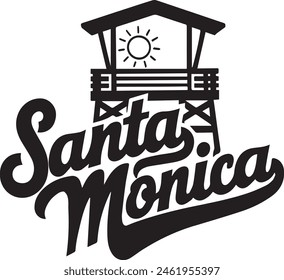 Santa Monica California Beach Hut Vector