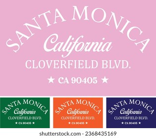 santa monica california usa city slogan graphic design print