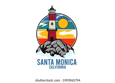 santa monica illustration design hand drawing