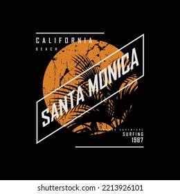 Santa monica illustration typography. perfect for designing t-shirts, shirts, hoodies, poster, print