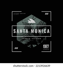 Typografie der Santa Monica Illustration. perfekt für T-Shirt-Design