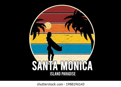 santa monica island paradise color red orange and yellow blue