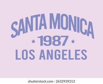 Santa monica LA college font letter basketball teams league Club Varsity  USA Trending Script Slogan Whreaf Graphic Tee t-shirt logo artwork typography tote badge sports  Malibu