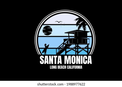 santa monica long beach california color blue gradient