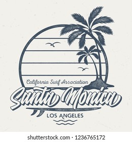 Santa Monica / Los Angeles - Aged Tee Design For Printing