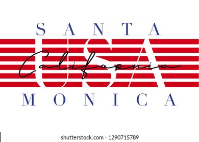 Santa Monica slogan tee graphic