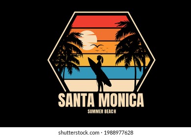 santa monica summer beach color orange and green