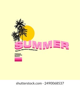 santa monica summer simple vintage fashion vector