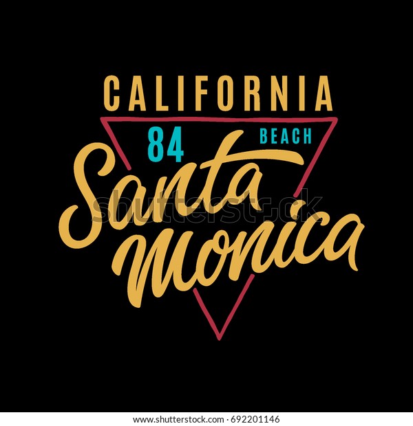 Santa Monica Tshirt Design Vector Illustration Stock Vector (Royalty