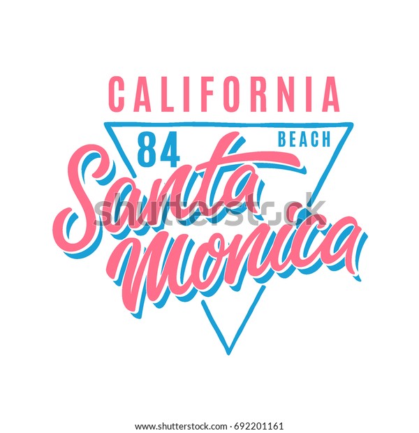 Santa Monica Tshirt Design Vector Illustration Stock Vector (Royalty