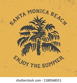 Santa Monica typography. California State. Vintage vector t-shirt and apparel design,  print, logo, poster. Vector