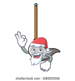 Santa mop mascot cartoon style