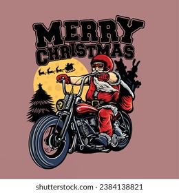 Santa Motorcycle Christmas Biker
Santa traded in his sleigh and reindeer for a new motorcycle! This biker Santa Claus design makes a great gift.
