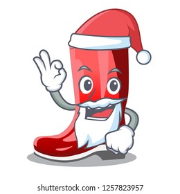Santa muddy farmer boots shape the cartoon